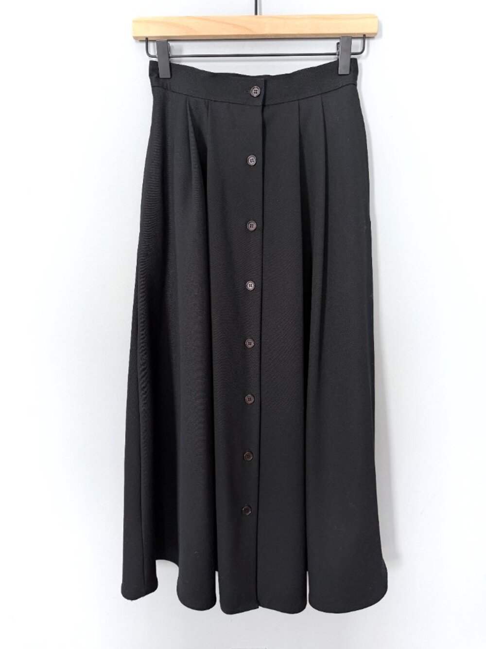 Vintage Christy Ann 100% Wool Maxi Skirt (Black) 4